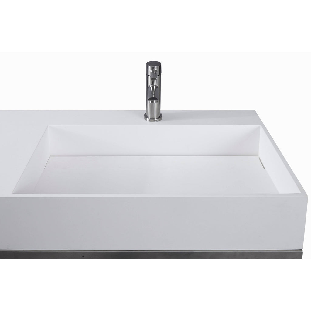 36 inch Gray Solid Surface Wall Mounted Sink D169561