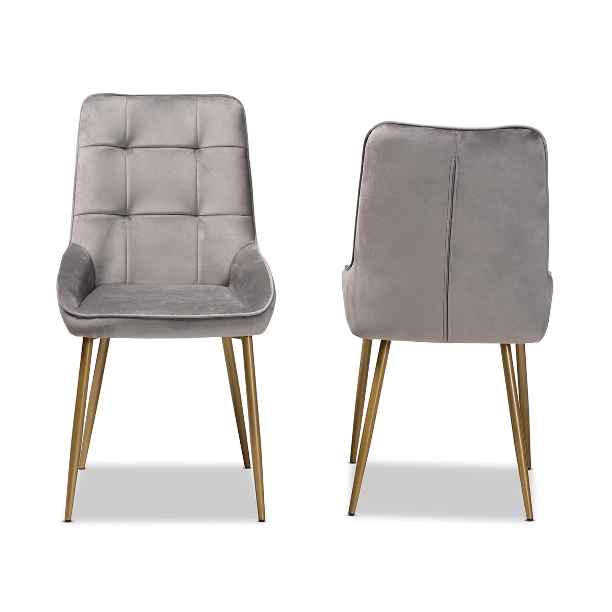 Grey and Gold Dining Chair Set of 2 C325