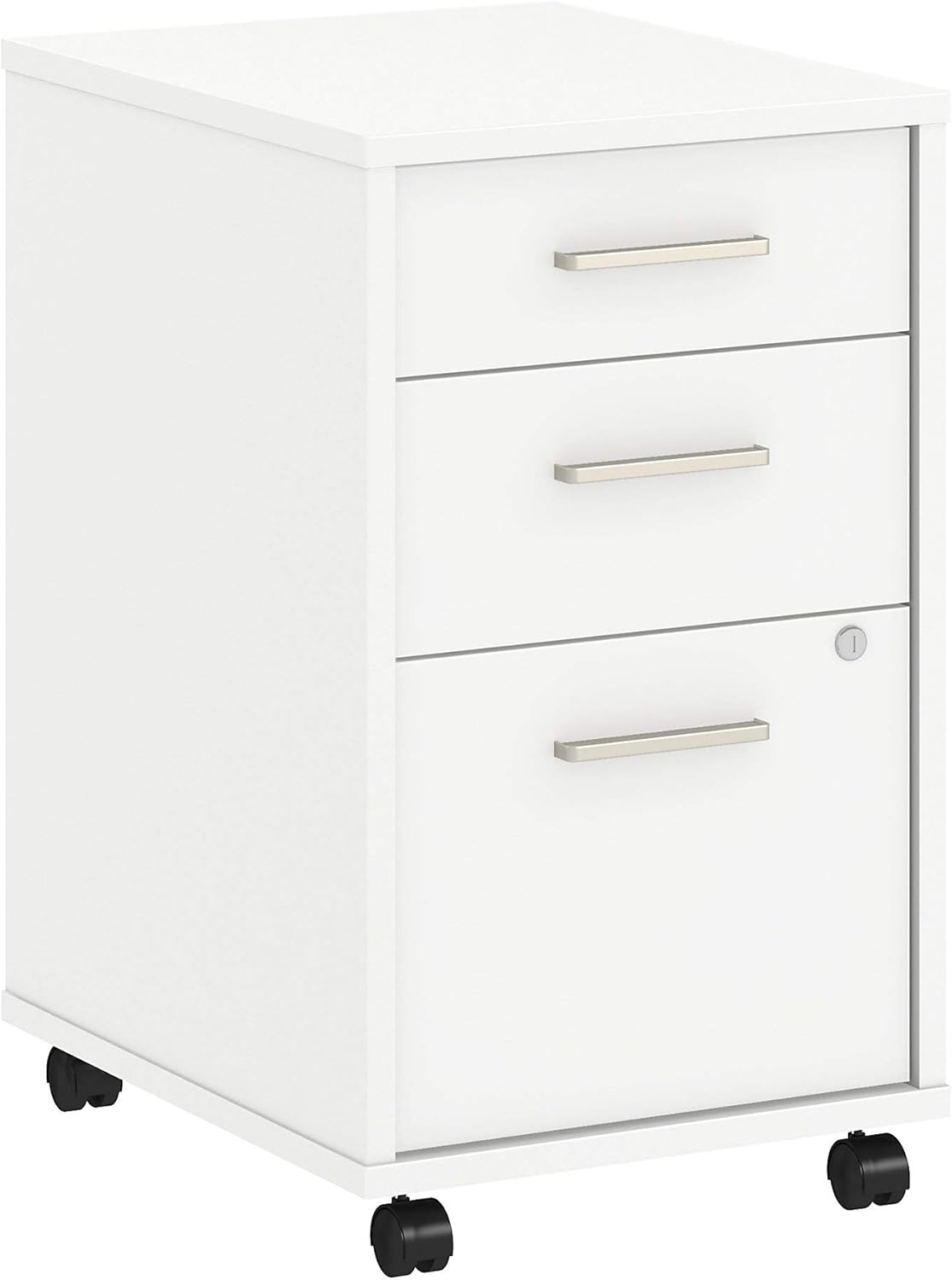 White 3 Drawer Mobile File Cabinet I11947