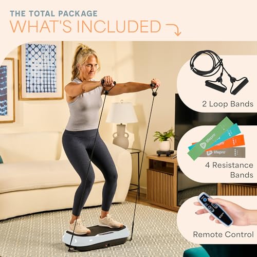 Mini Vibration Plate Exercise Machine with 2 Loop Bands & 4 Resistance Bands I347