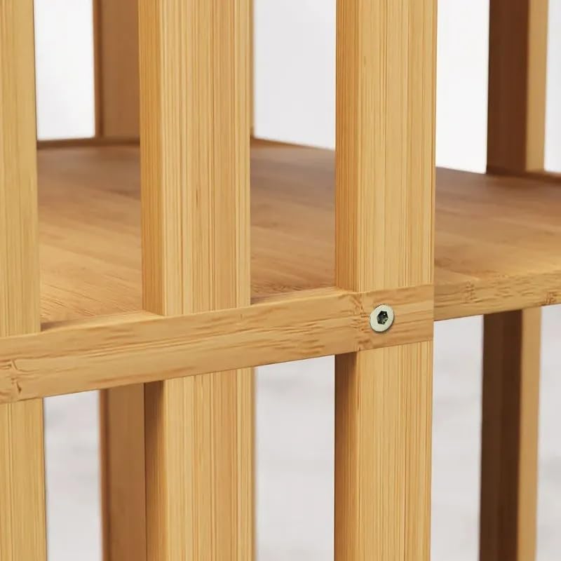 Walnut 6 Tier Bamboo Rotating Bookshelf I515