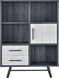 Sonoma Oak Gray Oak Black 6 Shelf Cabinet E91124
