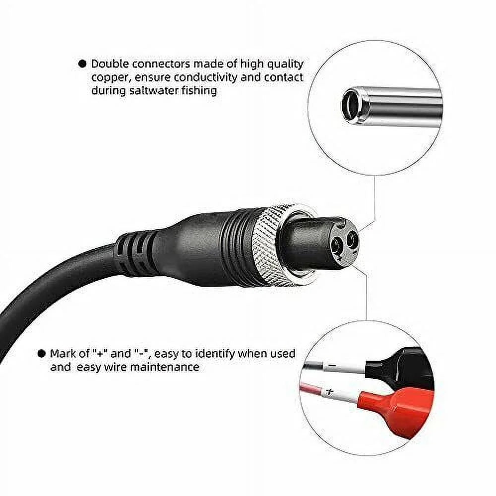 3.0M 2 Pin Electric Fishing Reel Battery Power Cord with Crocodile Clip Cable W994