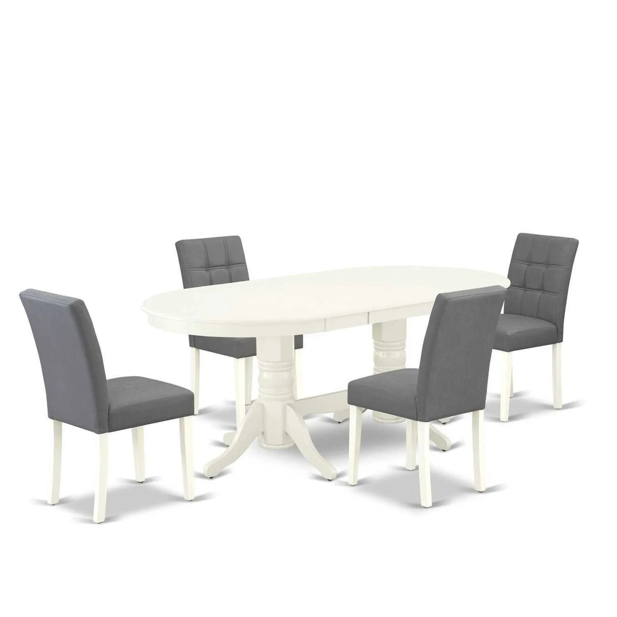 5 Piece Kitchen Table Set with Oval Dining Table and 4 Chairs F933774