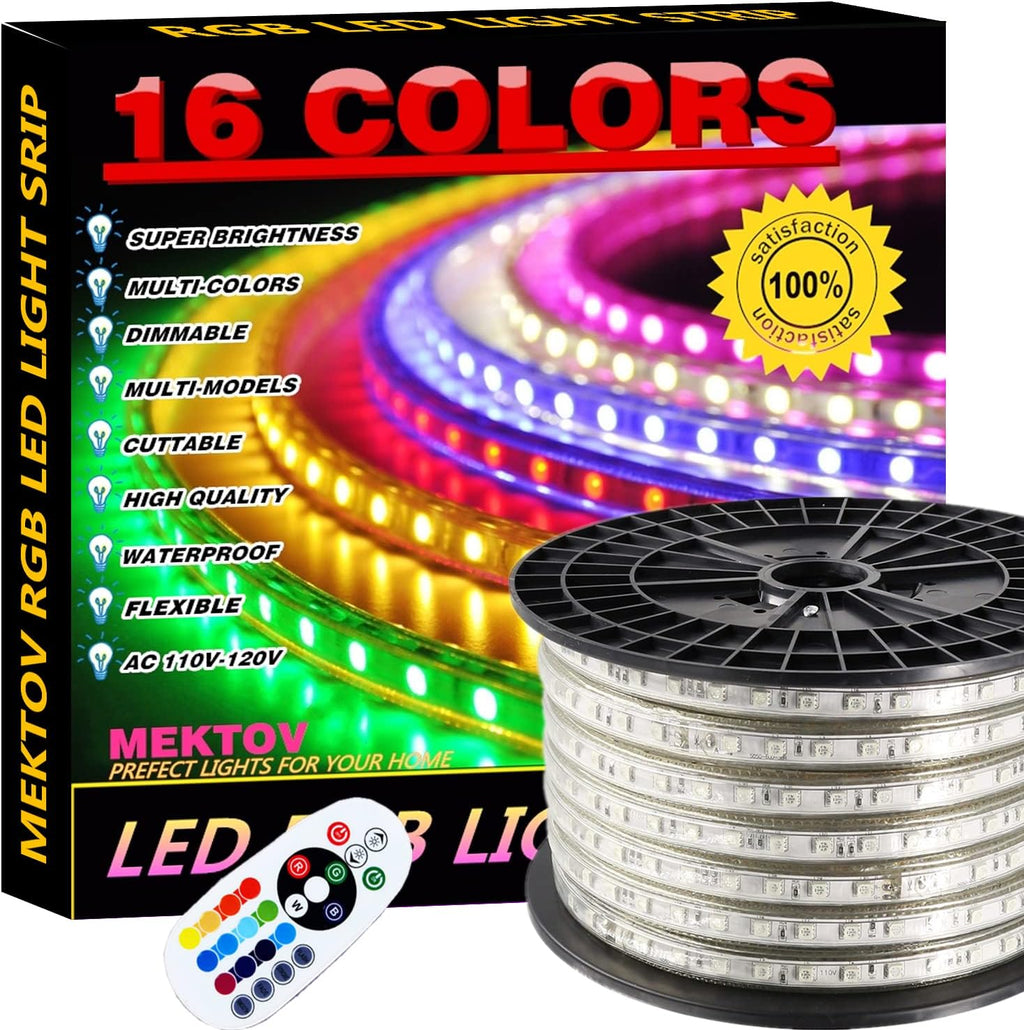 RGB LED Strip Lights with Remote (131.2ft/40m) F174
