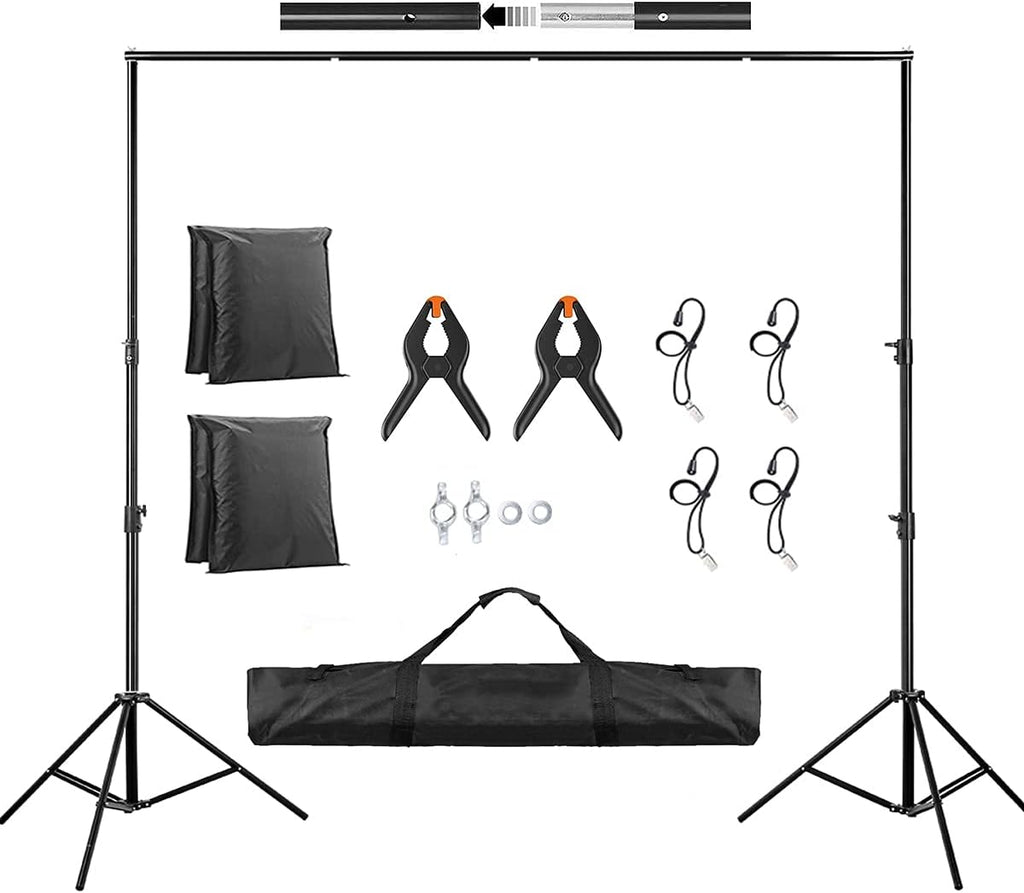 Backdrop Stand 6.5x10ft/2x3m Heavy Duty Background Stand Support System with Carrying Bag R8790