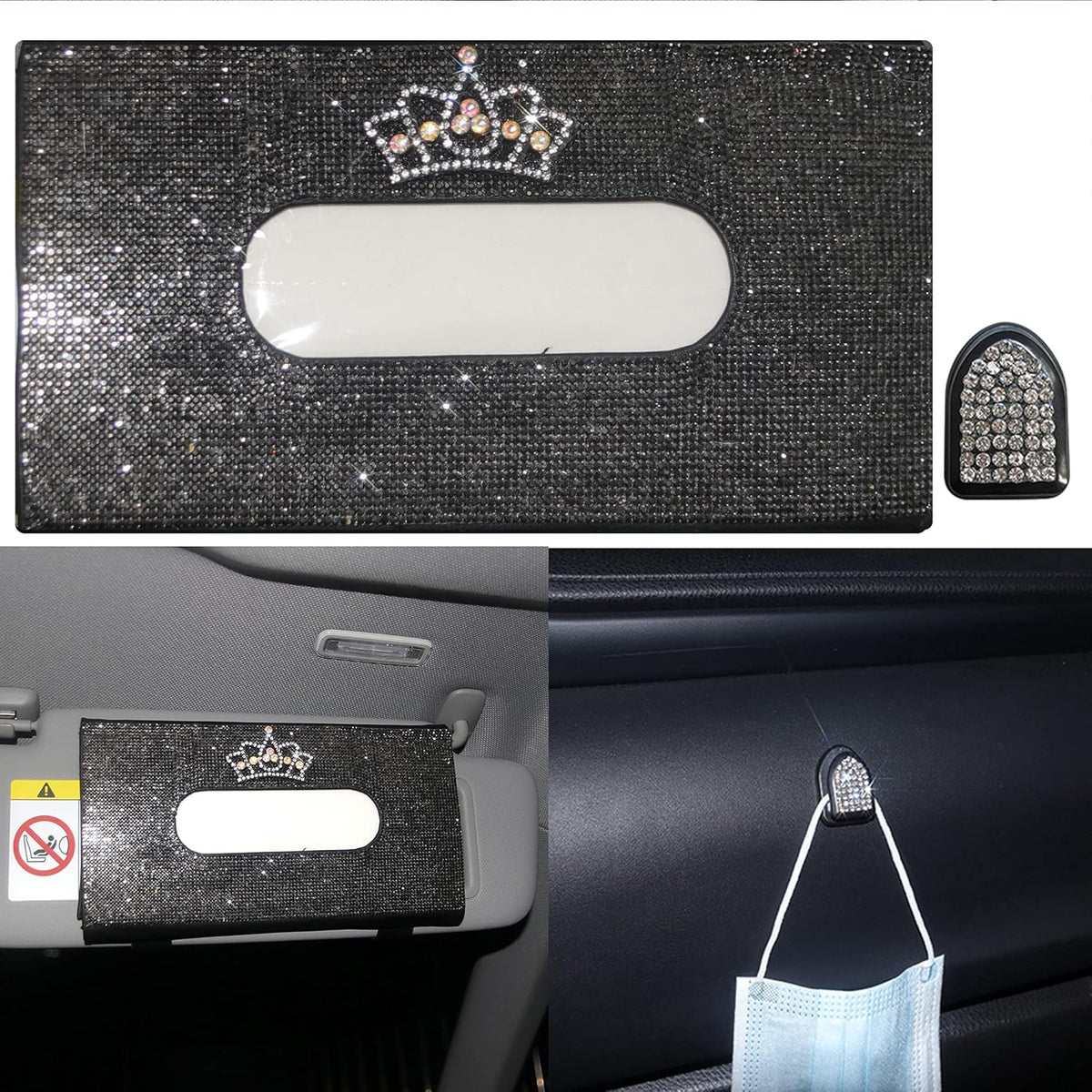 Red Queen Crown Tissue Box Holder for Sun Visor F3453