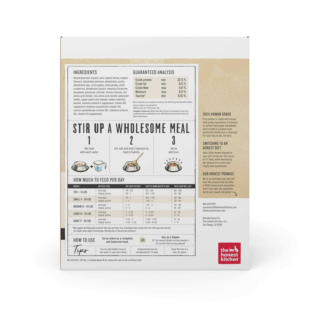 Dehydrated Whole Grain Beef Dog Food L450