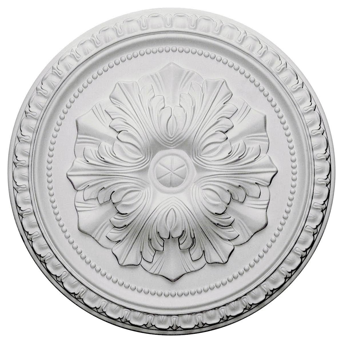 18 inch x 1 3/8 inch Hand-Painted Steel Gray Ceiling Medallion R8135
