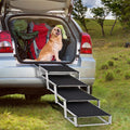 Extra Wide Aluminum Foldable Dog Car Stair with Nonslip Surface, 4 Steps D514798