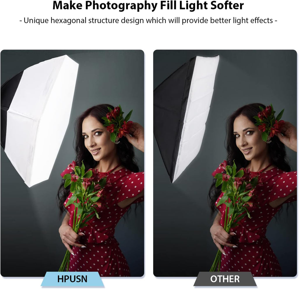 26inches Hexagon Softbox Lighting Kit with 2pcs 85W Bulbs H32619