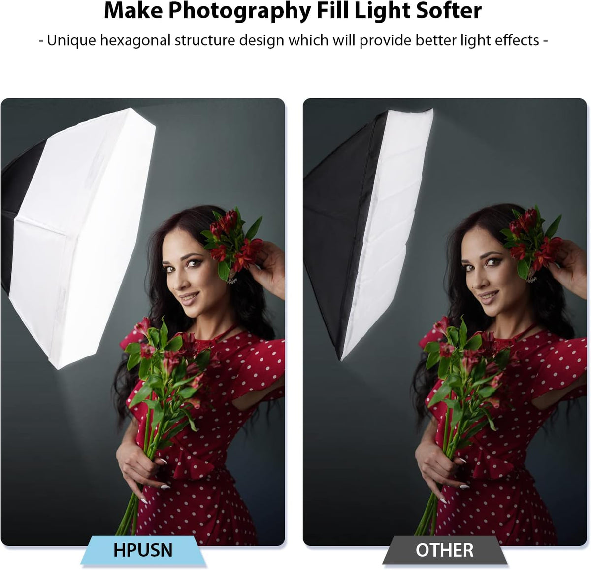 26inches Hexagon Softbox Lighting Kit with 2pcs 85W Bulbs H32619