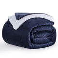 Dark Grey Queen Size Sherpa Flannel Reversible Throw Blanket 90x90 Inches B608