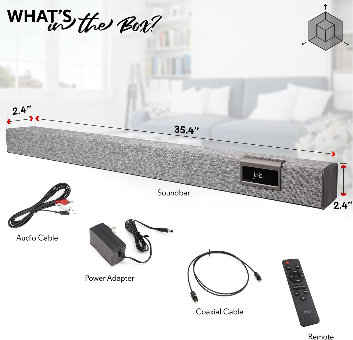 60W 35" Bluetooth Sound Bar with Remote Control E92567