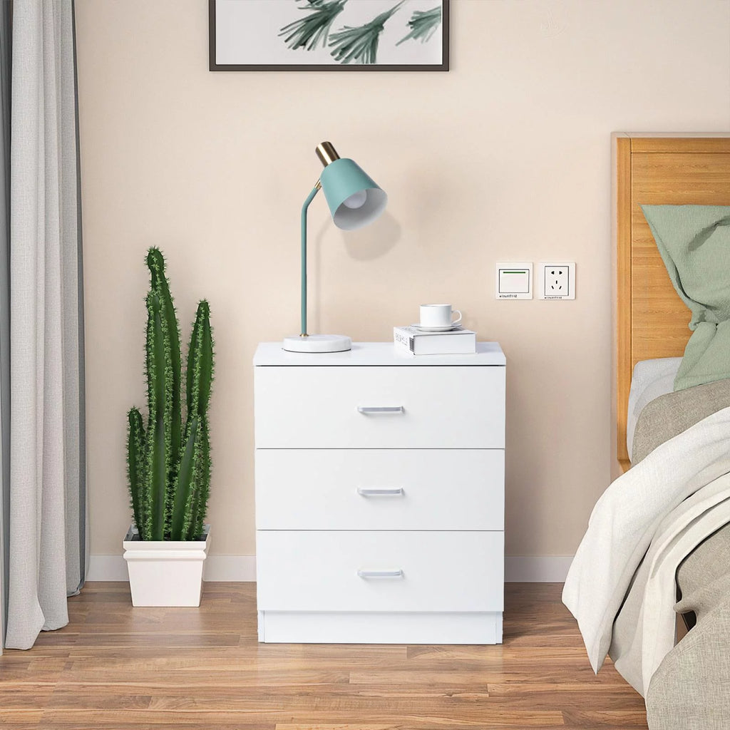 Set of 2 White 3 Drawer Dresser O4817