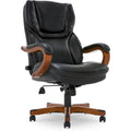 Big and Tall Executive Office Chair with Wood Accents Black O629