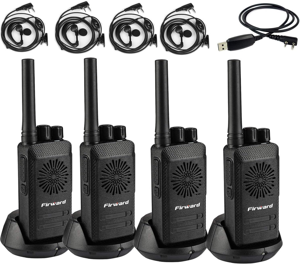 Rechargeable 4 Pack Two Way Radios with Programming Cable W99859