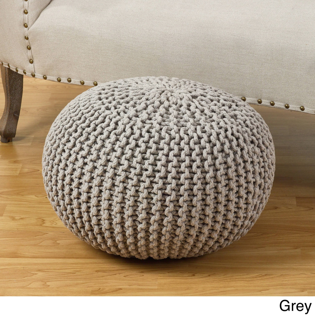 Slate Cotton Twisted Rope Ottoman O8930
