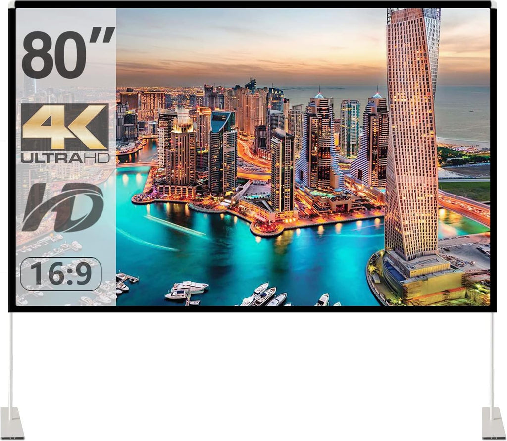 80 inch Portable Projector Screen with Stand and Carry Bag P33042