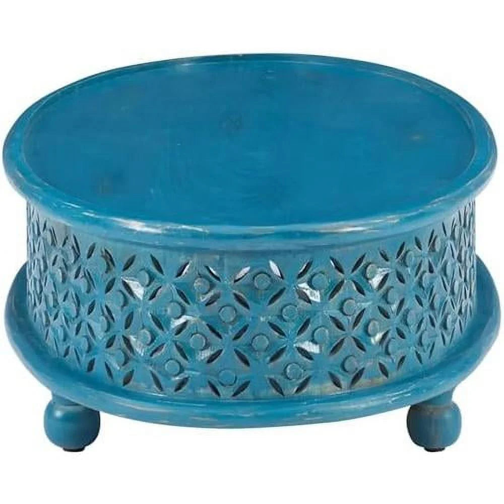 Blue Oval Wood Coffee Table D590346