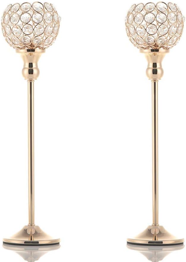 Gold Crystal Candle Holders Set of 2 L91180