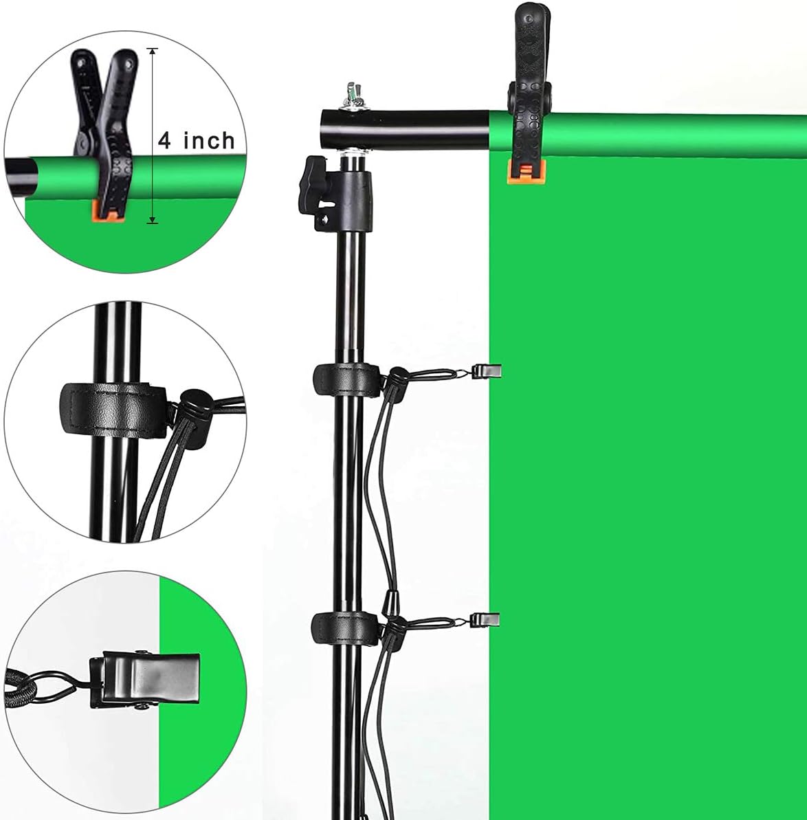 Backdrop Stand 6.5x10ft/2x3m Heavy Duty Background Stand Support System with Carrying Bag R8790