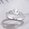 10kt White Gold Solitaire Ring with Infinity Band O30193