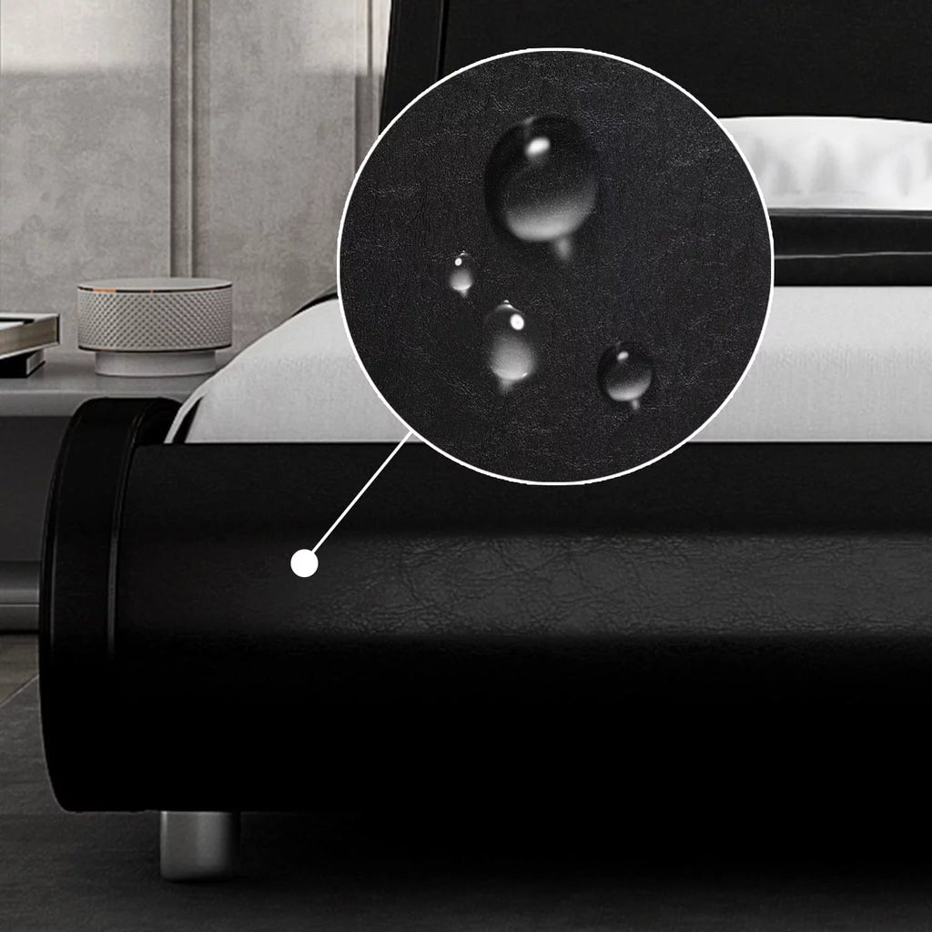 Queen Size Platform Bed Frame with Adjustable Headboard Q20936
