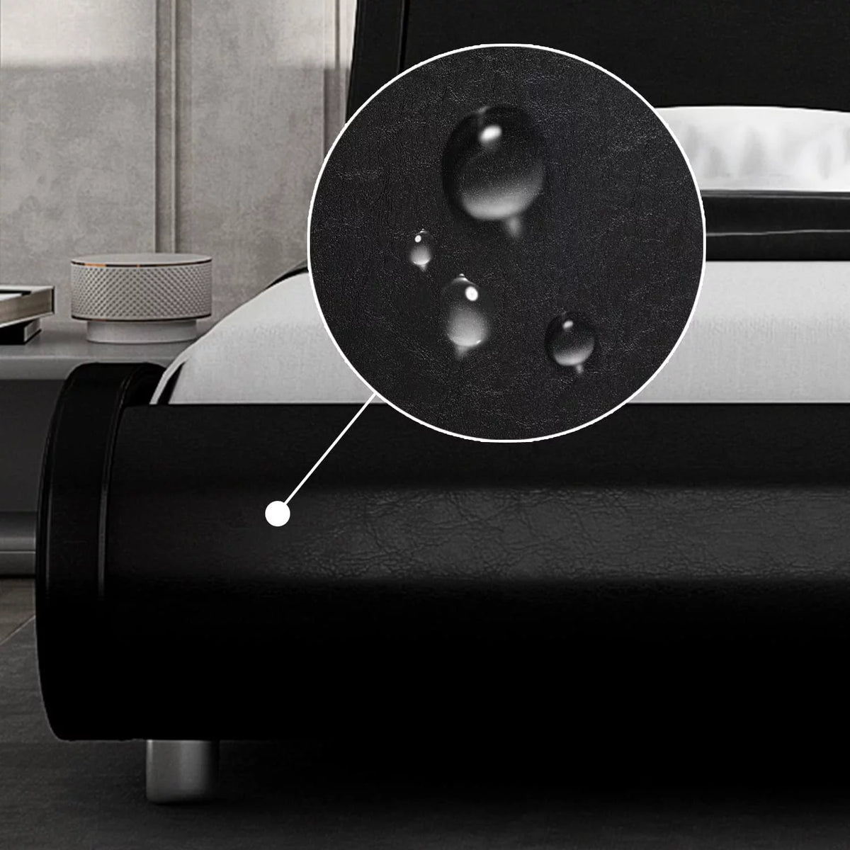 Queen Size Platform Bed Frame with Adjustable Headboard Q20936