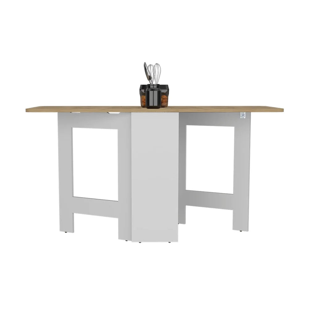 Folding Dining Table White Macadamia H147