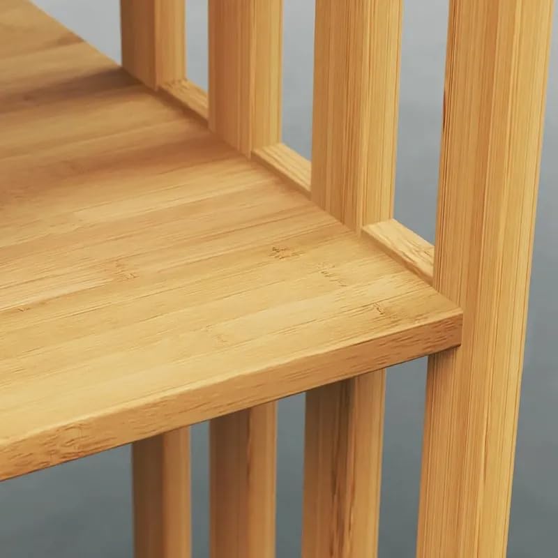 Walnut 6 Tier Bamboo Rotating Bookshelf I515