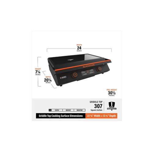 22-Inch Non Stick Ceramic Titanium Coated Stainless Steel Electric Griddle with Glass Hood E64871