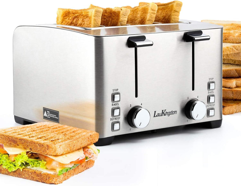 4 Slice Stainless Steel Toaster with Extra Wide Slots Y453074