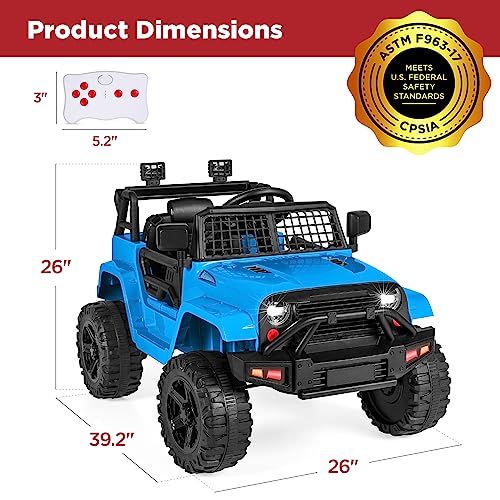 12V Kids Ride On Truck Car with Parent Remote Control Black A763