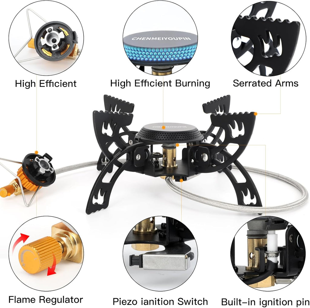 Portable Camping Stove with Adapter Wok Stand J83949