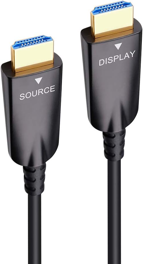 100ft Fiber Optic HDMI Cable 4K 30Hz 1080p 60Hz Black Pack of 2 B6484