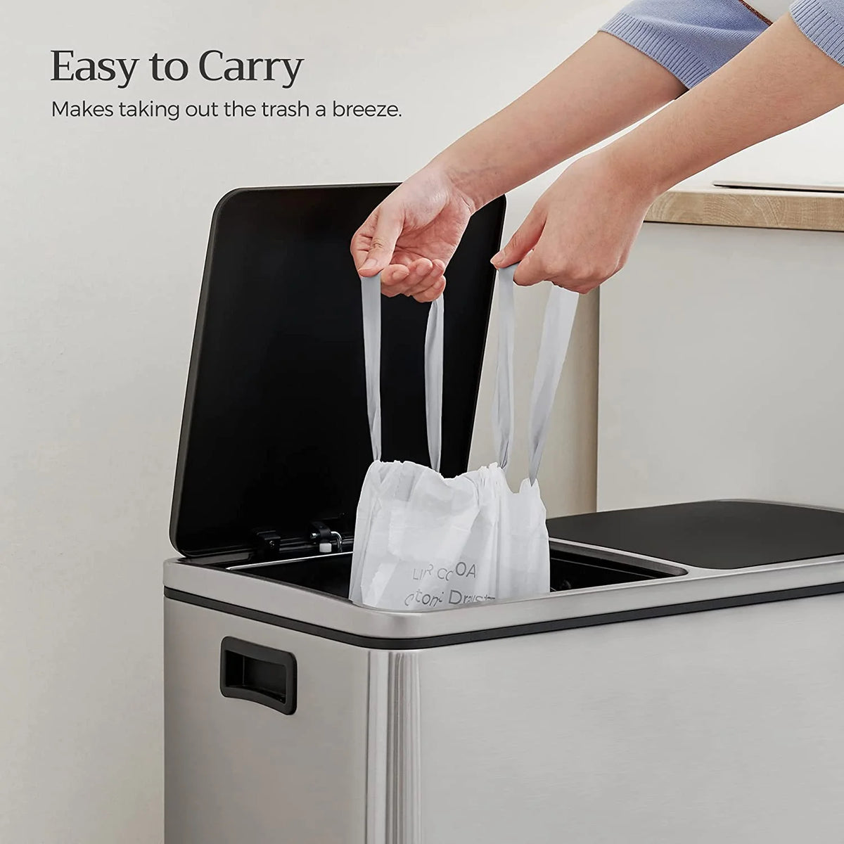 8.5 Gal White Drawstring Trash Bags H616394