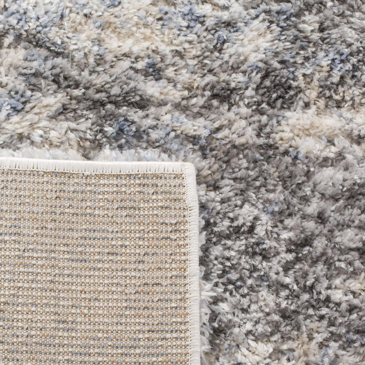 2' x 22' Grey Cream Plush Runner Rug Y90969