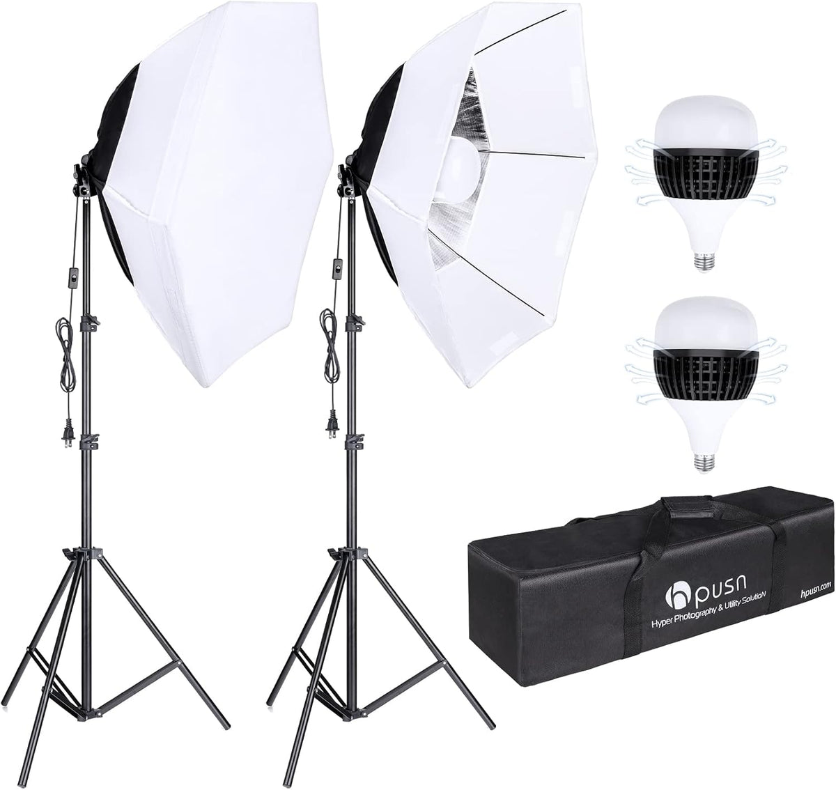 26inches Hexagon Softbox Lighting Kit with 2pcs 85W Bulbs H32619