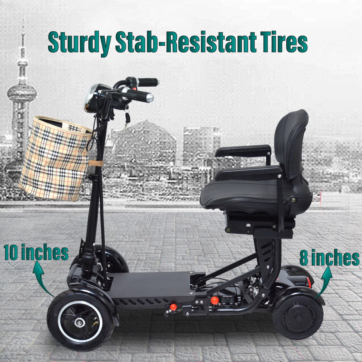 4 Wheel Foldable Powered Mobility Scooter with Seat K77634