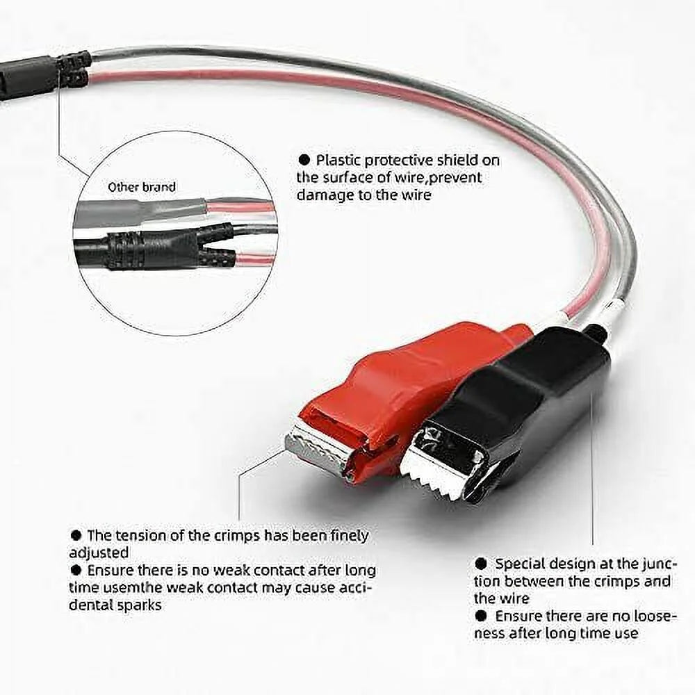 3.0M 2 Pin Electric Fishing Reel Battery Power Cord with Crocodile Clip Cable W994