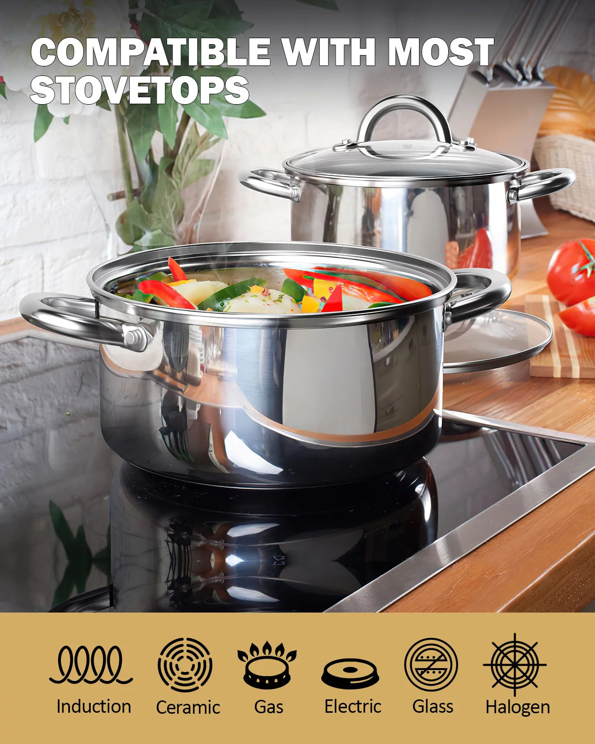 12-Quart Stainless Steel Stockpot with Lid K554