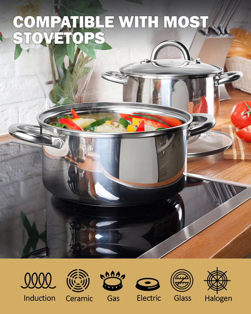12-Quart Stainless Steel Stockpot with Lid K554