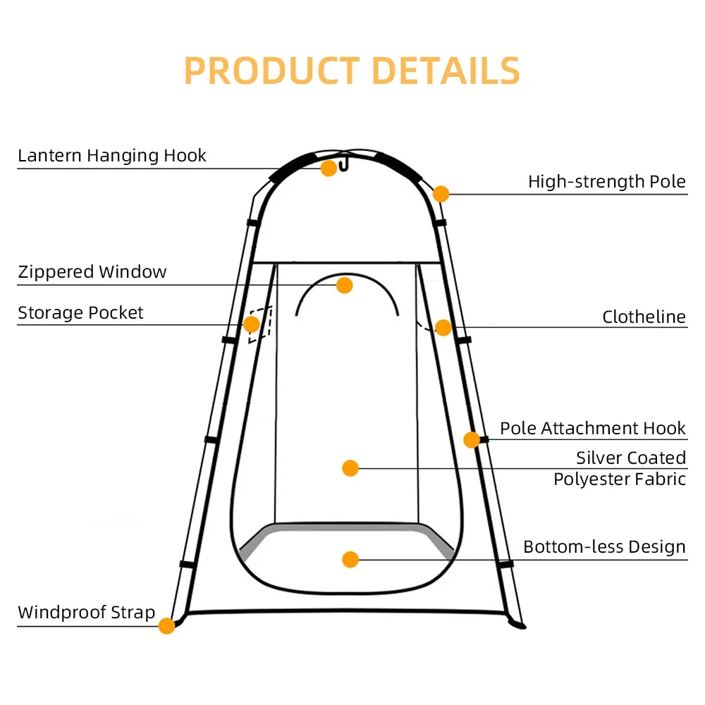 Portable Shower Tent Dressing Room for Camping B5467