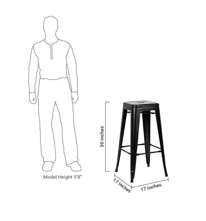 Black Bar Stool Set of 4 Q329
