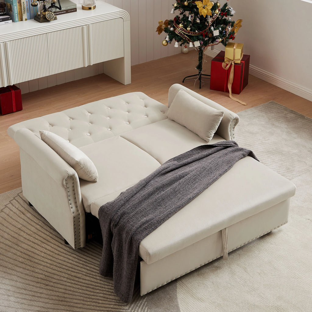 Velvet Convertible Sleeper Sofa Bed M48839