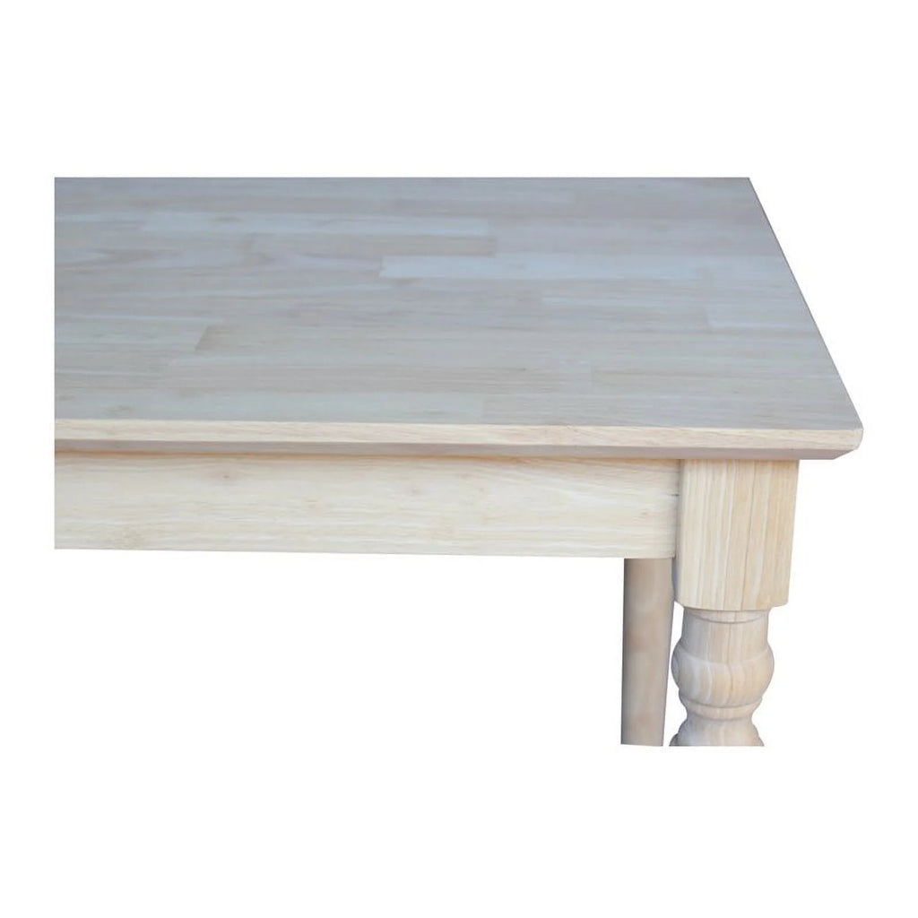Solid Wood Top Table with Turned Legs in Natural V278084