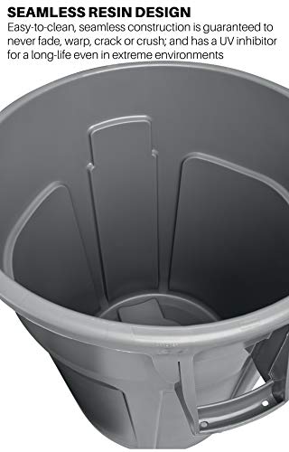 32-Gallon Black Heavy-Duty Round Trash Can A597