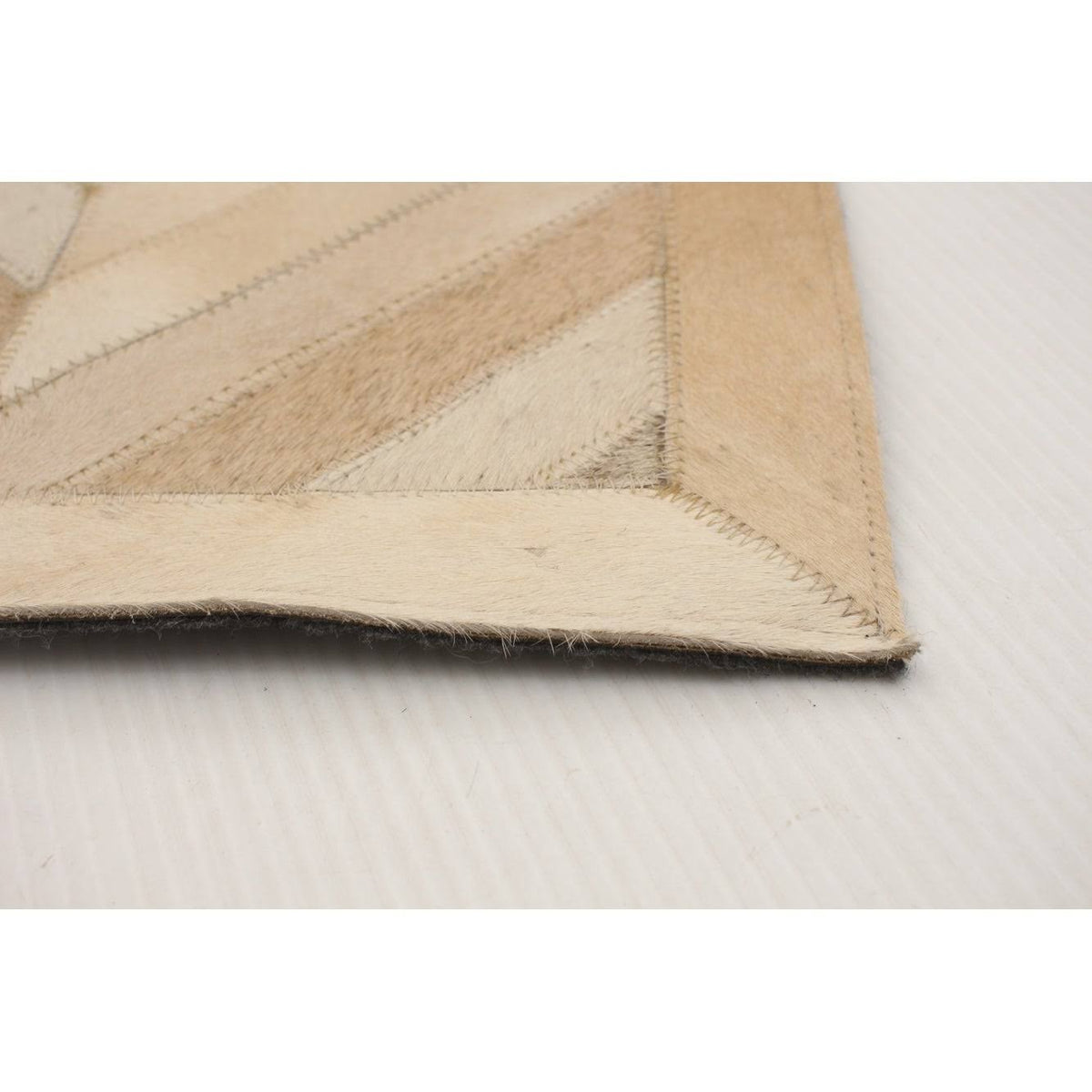 Handmade Cowhide Patchwork Beige Ivory Leather V96996