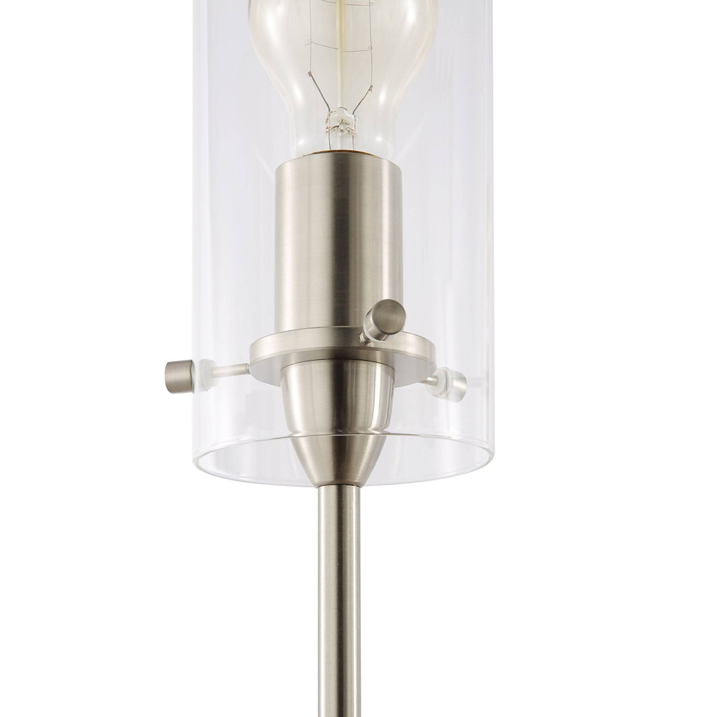 Satin Nickel 5-Light Chandelier Pendant with Clear Glass Shades A611138